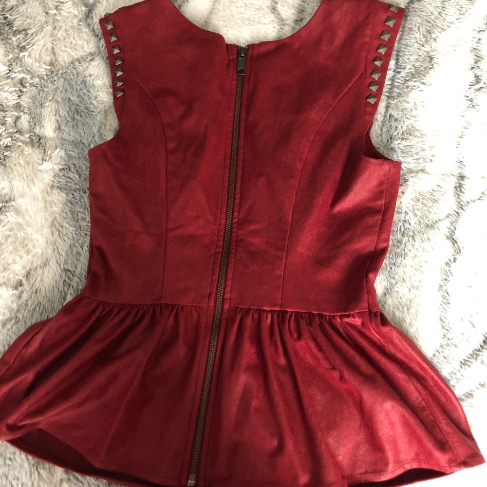 Red peplum top
